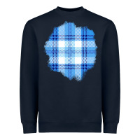 Navy Winter Tartan Patch Heavyweight Sweatshirt - BundleAndBundleShop