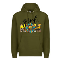 Army Green girl mom Premium Hoodie - JahusDesignShop