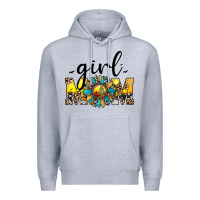 Heather Grey girl mom Premium Hoodie - JahusDesignShop