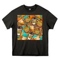 Asphalt autumn cupcakes seamless pattern Heavy Core Tee - BundleAndBundleShop
