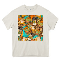 Cream autumn cupcakes seamless pattern Heavy Core Tee - BundleAndBundleShop