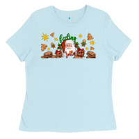 Baby Blue Christmas feeling jolly santa Ladies Tee - Artiststas