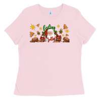 Bubblegum Pink Christmas feeling jolly santa Ladies Tee - Artiststas