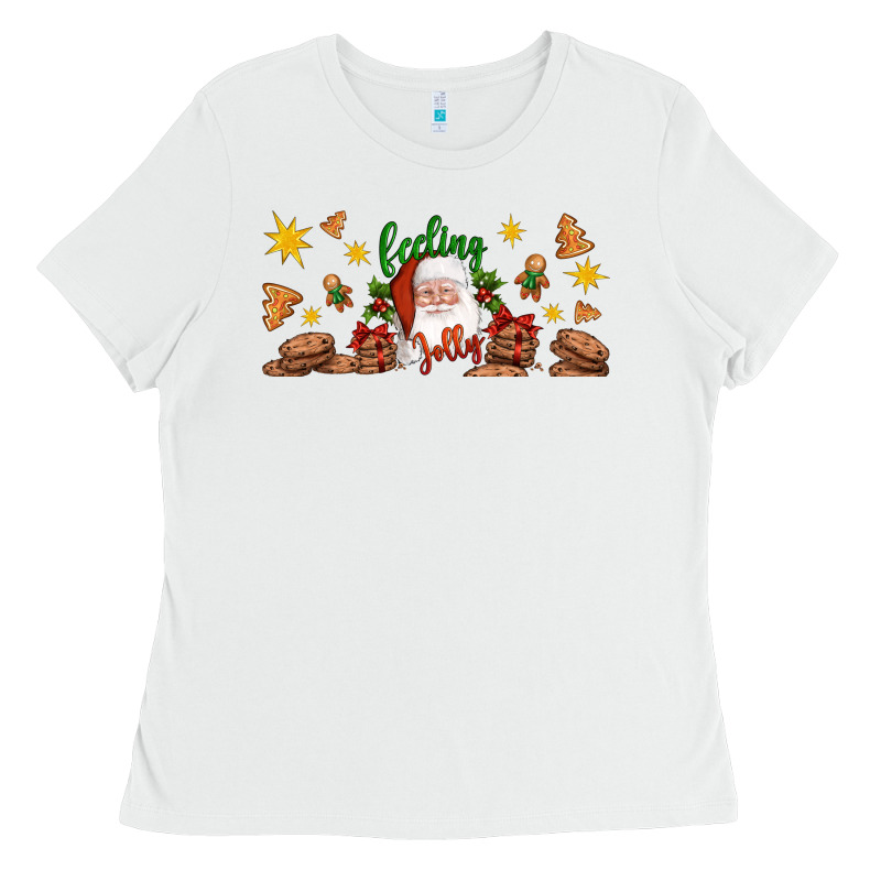 Christmas Feeling Jolly Santa Ladies Tee by Artiststas | Teevron