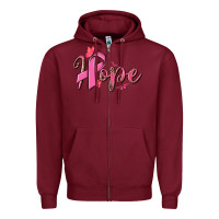 Burgundy hope breast cancer Zipper Hoodie - NancyCooperArtShop
