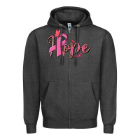 Charcoal Heather hope breast cancer Zipper Hoodie - NancyCooperArtShop