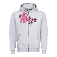 Heather Grey hope breast cancer Zipper Hoodie - NancyCooperArtShop