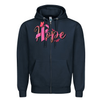 Navy hope breast cancer Zipper Hoodie - NancyCooperArtShop