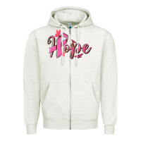 Oatmeal Heather hope breast cancer Zipper Hoodie - NancyCooperArtShop