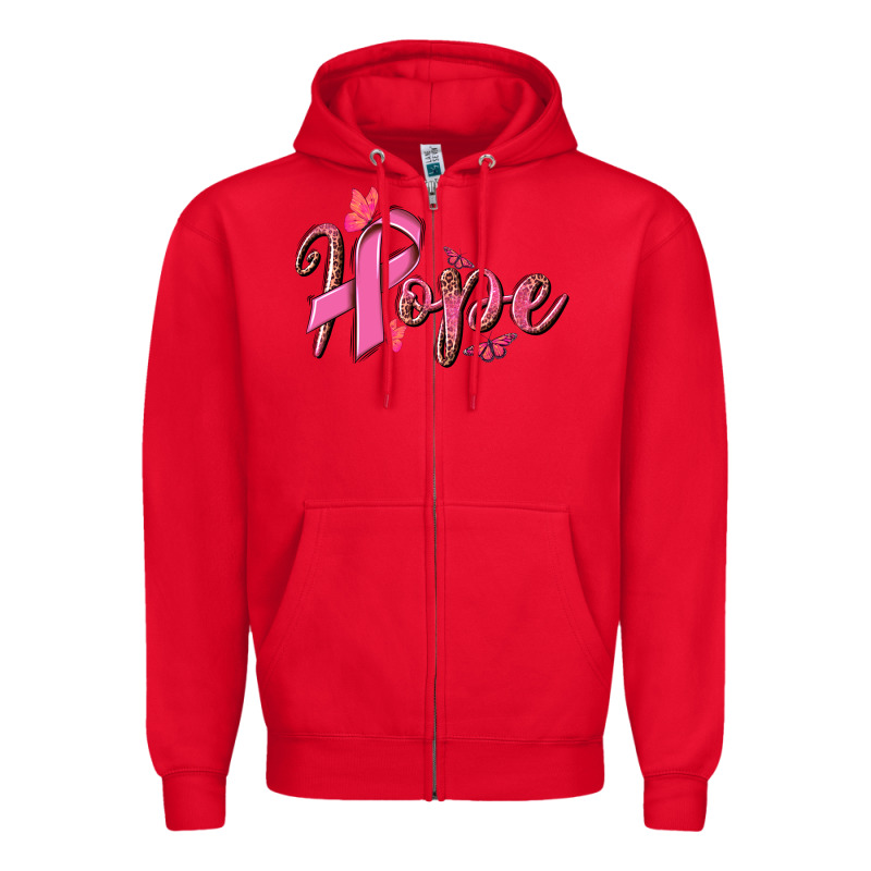 Hope Breast Cancer Zipper Hoodie by NancyCooperArtShop | Teevron