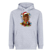 Heather Grey christmas heifer cow gnome Heavyweight Hoodie - CowGirlArtShop