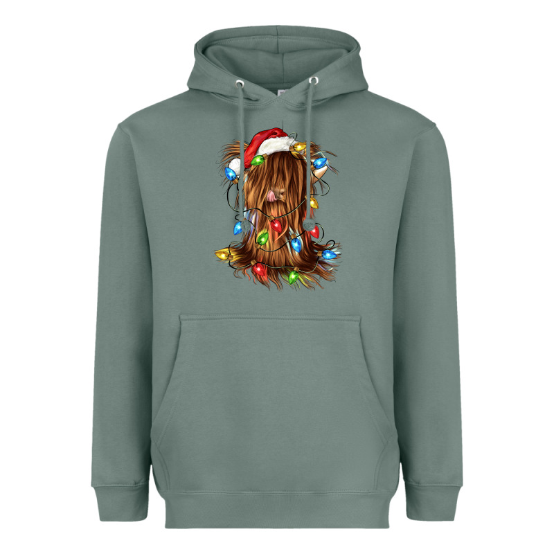 Christmas Heifer Cow Gnome Heavyweight Hoodie by CowGirlArtShop | Teevron