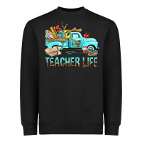 Black Teacher Life With Truck Heavyweight Sweatshirt - BundleAndBundleShop