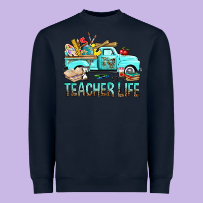Teacher Life With Truck Heavyweight Sweatshirt Designed By Bundleandbundleshop