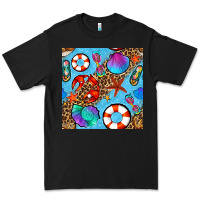 Black summer with leopard seamless pattern Premium Tee - BundleAndBundleShop