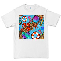 White summer with leopard seamless pattern Premium Tee - BundleAndBundleShop