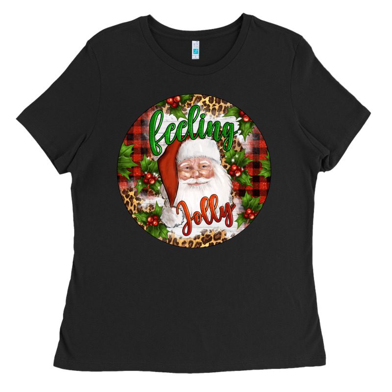 Christmas Feeling Jolly Santa Ladies Tee by Artiststas | Teevron