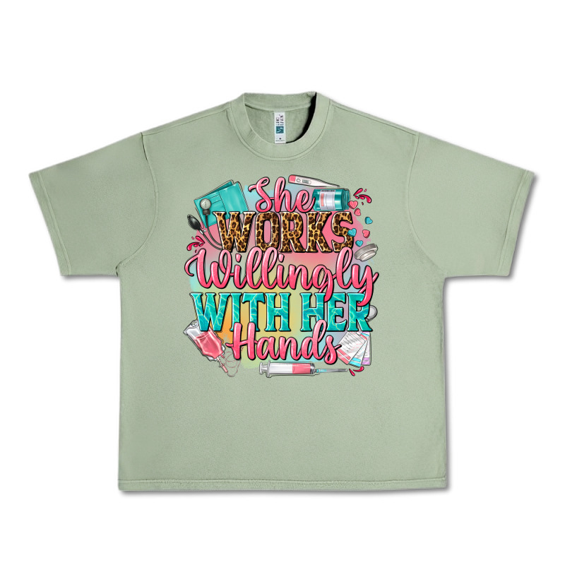 She Works Willingly With Her Hands Urban Heavy Tee by NancyCooperArtShop | Teevron