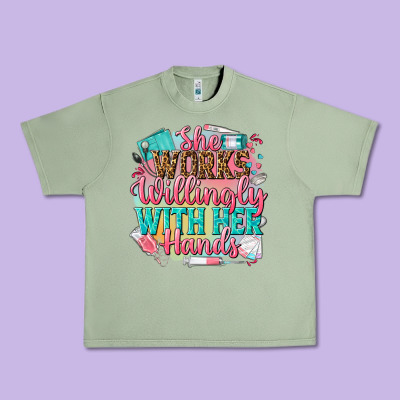 She Works Willingly With Her Hands Urban Heavy Tee Designed By Nancycooperartshop