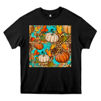 Black fall pumpkin seamless pattern Heavy Core Tee - BundleAndBundleShop
