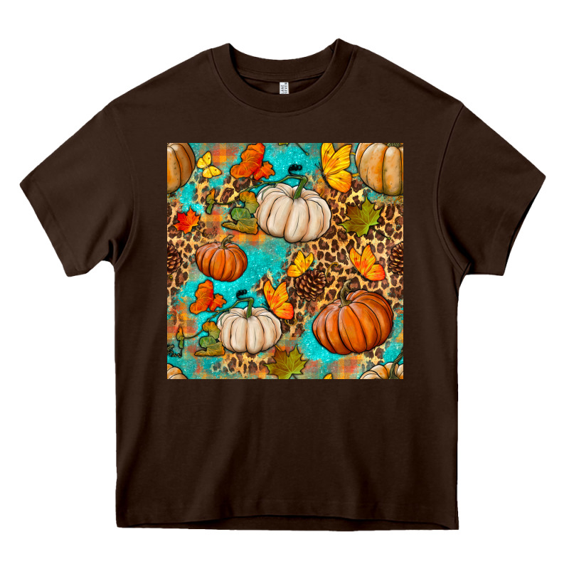 Fall Pumpkin Seamless Pattern Heavy Core Tee by BundleAndBundleShop | Teevron
