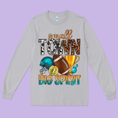 Small Town Big Spirit Long Sleeve Tee Designed By Bundleandbundleshop