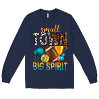 Navy Small Town Big Spirit Long Sleeve Tee - BundleAndBundleShop