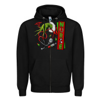 Black Christmas Character Zipper Hoodie - NancyCooperArtShop