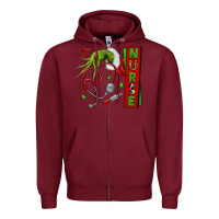 Burgundy Christmas Character Zipper Hoodie - NancyCooperArtShop