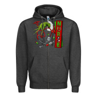 Charcoal Heather Christmas Character Zipper Hoodie - NancyCooperArtShop