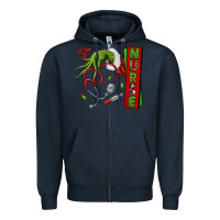 Navy Christmas Character Zipper Hoodie - NancyCooperArtShop
