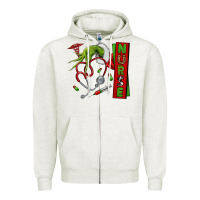 Oatmeal Heather Christmas Character Zipper Hoodie - NancyCooperArtShop