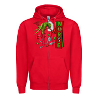 Red Christmas Character Zipper Hoodie - NancyCooperArtShop