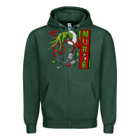 Sports Green Christmas Character Zipper Hoodie - NancyCooperArtShop