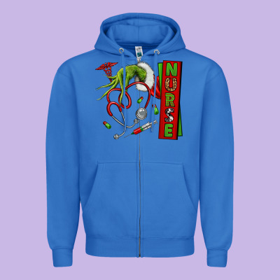 Christmas Character Zipper Hoodie Designed By Nancycooperartshop