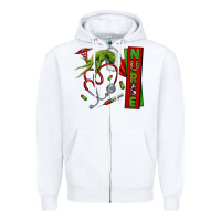 White Christmas Character Zipper Hoodie - NancyCooperArtShop