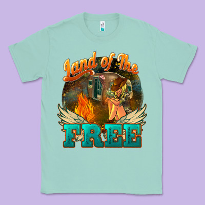 Land Of The Free Classic Tee Designed By Nancycooperartshop