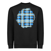 Black Winter Tartan Patch Heavyweight Sweatshirt - BundleAndBundleShop