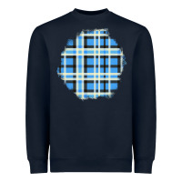 Navy Winter Tartan Patch Heavyweight Sweatshirt - BundleAndBundleShop