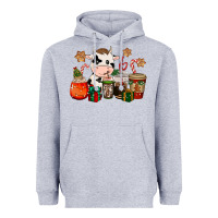 Heather Grey cow coffee cups christmas Heavyweight Hoodie - CowGirlArtShop