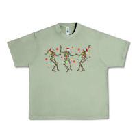 Oil Green dancing skeleton christmas Urban Heavy Tee - MaliasSmallBusiness