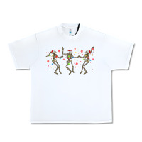 White dancing skeleton christmas Urban Heavy Tee - MaliasSmallBusiness