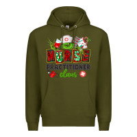 Army Green nurse practitioner claus Premium Hoodie - CowGirlArtShop