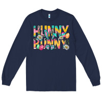 Navy Hunny Bunny Easter Long Sleeve Tee - BundleAndBundleShop