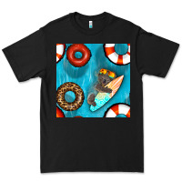 Black koala at the pool seamless pattern Premium Tee - BundleAndBundleShop