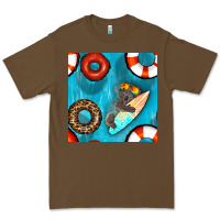 Cacao koala at the pool seamless pattern Premium Tee - BundleAndBundleShop