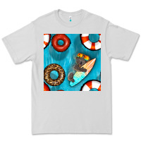 Dove Grey koala at the pool seamless pattern Premium Tee - BundleAndBundleShop