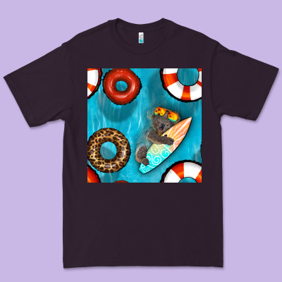 Koala At The Pool Seamless Pattern Premium Tee Designed By Bundleandbundleshop
