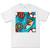 White koala at the pool seamless pattern Premium Tee - BundleAndBundleShop