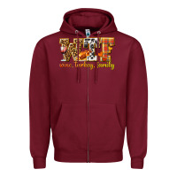 Burgundy WTF Wine Turkey Family Zipper Hoodie - texasbilliewilder